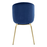 Blue and Gold Solid Back Side Chairs B062P185660