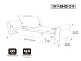 65.75" Wide Modern Upholstered Storage Bench With Double Lids, Napped fabric Foot Stool With Rolled 38105287