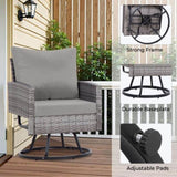 3-Piece Wicker Patio Furniture Set Rattan Swivel Chairs with Coffee Table, Outdoor Seating for T2712P307556
