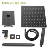 Dual Shower Head - 10 Inch Ceiling Mount Square Shower System with Rough-in Valve, Oil Rubber Bronze W124357673