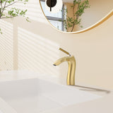 Brushed Gold Single Handle Lavatory Basin Sink Faucet W1217P214966