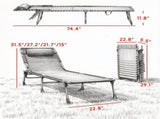 Black Folding Chaise Lounge Pool Chair for Poolside Sunbathing, 4-Position Reclining Back, Pillow, 61233433