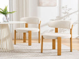 2 sets of upholstered dining chairs, cotton and linen fabric, 3-inch foam seat cushion, curved W2920P532235