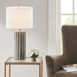 ZNTS Ribbed Ceramic Table Lamp B03599400