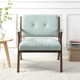 30" Mid-Century Modern Accent Chair with Plush Cushions, Angled Arm Design, and Sturdy Solid Wood N767P205861G