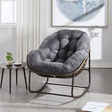 Outdoor Rattan Rocking Chair,Padded Cushion Rocker Recliner Chair Outdoor for Front Porch, Living 25368151
