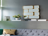32" in Mirror with Golden Metal Framed Decorative Rectangle Mirror for Bedroom, Dressing Room, W2078124319