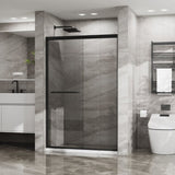 Goodyo Double Sliding Glass Shower Door 48 in. W x 72 in. H Aluminum Framed Shower Enclosure with D163107684