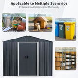 8ft x 6ft Outdoor Metal Storage Shed with Metal foundation,Black W540P175677