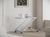 Bar Cart, Bakers Rack,Home Serving Bar Cart With Lockable Wheels, Wine Rolling Cart ,Tempered Glass 36923476