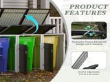 Garbage Bin Shed Stores 3 Trash Cans with Pneumatic Support Rod, with Lockable Doors & Waterproof W1598P357716