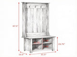 Grey Hall Tree with Shoe Storage Bench Entryway Organizer for Living Room Hall Tree Bench 00742212