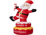 6FT Rotating Standing Santa Inflatable, 4 LED Lights, 210D Polyester Christmas Decor, US Plug 34939644