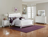 Glamorous Metallic White Finish Dresser of 9x Drawers Faux Crystal Knobs Modern Bedroom Furniture B011133816