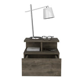 Adele Floating Nightstand with Drawer and Open Storage Shelves B070P188830