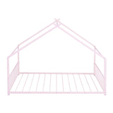 Full Size Metal House Bed, Pink MF305893AAH