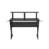 Black Music Desk with Keyboard Tray B062P215485