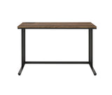 ZNTS Walnut and Black Writing Desk with USB Port B062P209215