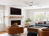 42 Inch White Ceiling Fan with 22W LED Light and Remote Control MDF Blades Reversible DC Motor W934P293298