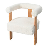 Mid-Century Modern Barrel Accent Chair, Upholstered Kitchen & Dining Room Chairs with Arms, Teddy N765P183819W