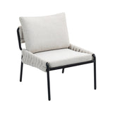 Modern Accent Lounge Chair with Braided Upholstery and Metal Frame, Comfortable Armchair for Living 89231401