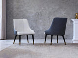 Modern PU Leather Dining Chairs Ergonomic High-Back Kitchen Chairs with Carbon Steel Legs, W2699P401053