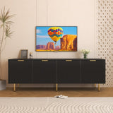 Modern warm Black TV cabinet for 80 inch TV Stands, for Living Room Bedroom W331P195807