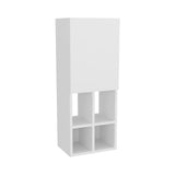 White Wall-Mounted Bathroom Cabinet with Door and 4 Open Shelves B062P323177