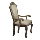 Antique White Solid Back Arm Chairs B062P189080