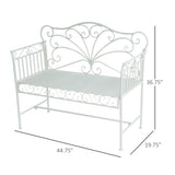 White Garden Bench,Outdoor Patio Bench with Armrests 47237753