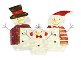 3Pcs 2D Christmas Snowman Yard Decoration Snowman Family Outdoor Decoration With 60Pcs LED Warm 40271648