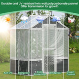 ZNTS Greenhouse, Wooden Greenhouse Polycarbonate Garden Shed fors, 76''x48''x86'' Walk-in Outdoor 32329616