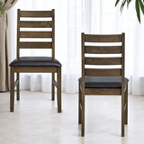 Damica Brown Synthetic Leather & Walnut Side Chair B2726P320798