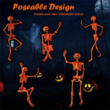 5.5ft Life-Size Halloween Skeleton with Pumpkin Head - Orange Color, Fully Poseable Joints 28854168