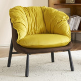Velvet Accent Chair Barrel Chair with Metal Legs Modern Comfy Armchair Accent Reading Chair for 00937279