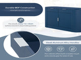 U_STYLE 55.1" Modern Storage Cabinet 2 Doors & 2 Drawers, Stripe MDF Sideboard with Aluminum N711P345168V
