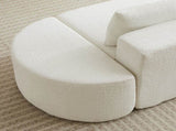 106.3-inch V-shaped modular sofa set in chenille fabric, featuring three throw pillows and two W3505P383961