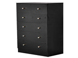 6-Drawer Storage Cabinet with Matte Gold Handles Particleboard Drawer Dresser with Textured Melamine 38131917