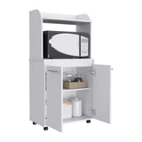 Rockford Kitchen Cart, Open Shelf, Double Door Cabinet, Two Interior Shelves B128P148971