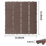Plastic Interlocking Deck Tiles, 11.8"x11.8", Patio Flooring Outdoor Waterproof All W2882P204562