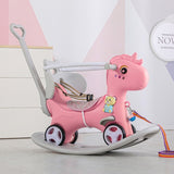 Rocking Horse Toddlers, Balance Bike Ride On Toys with Push Handle, Backrest and Balance Board 35529211