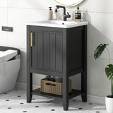 ZNTS 20" Bathroom Vanity with Sink, Bathroom Cabinet with Soft Closing Door, Storage Rack and Open Shelf, N725P220604B