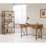 Antique Nutmeg and Black 3-drawer Writing Desk B062P153666