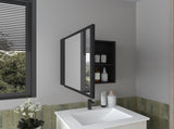 Medicine Cabinet 21.1" H, 1 Door, 4 Shelves, 1 Mirror, Black B097P250885