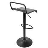 Emery Industrial Adjustable Barstool with Swivel in Black by LumiSource - Set of 2 B202P222291
