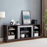 Large Faux Stacked Stone TV Stnad, Desk Storage Rack, Media Console Table with Large Storage W1758P187681