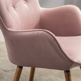 ZNTS Doarnin Contemporary Silky Velvet Tufted Button Back Accent Chair, Mauve T2574P164269