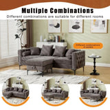 L Shaped Sectional Sofa , Convertible Storage Ottoman,Chenille ,Square W2108P191317