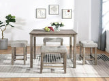 Dining Table, Bar Table and Chairs Set, 5 Piece Dining Table Set, Industrial Breakfast Table Set, W487P333512