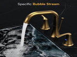 Bathroom Faucet 3 Hole - Sink Faucet 2-Handle 3-Hole, Brushed Gold Widespread 8 Inch 30692445